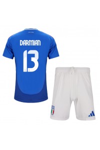 Fotbalové Dres Itálie Matteo Darmian #13 Dětské Domácí Oblečení ME 2024 Krátký Rukáv (+ trenýrky)